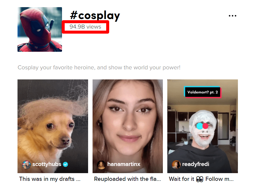 Cosplay community on TikTok has 95 billion views